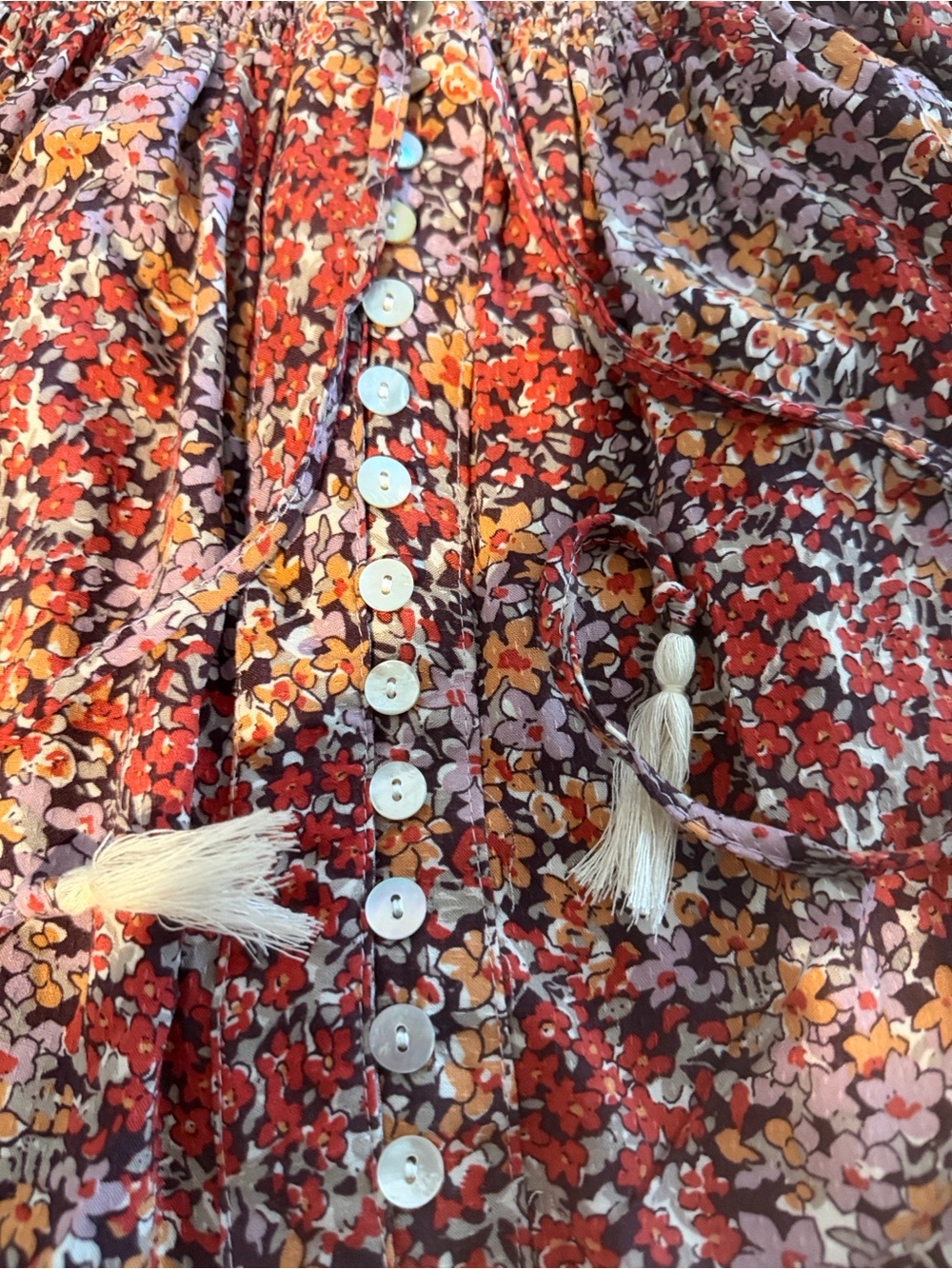 Cynthia Rowley Red Floral Button-Front Maxi Skirt - Picture 8 of 8